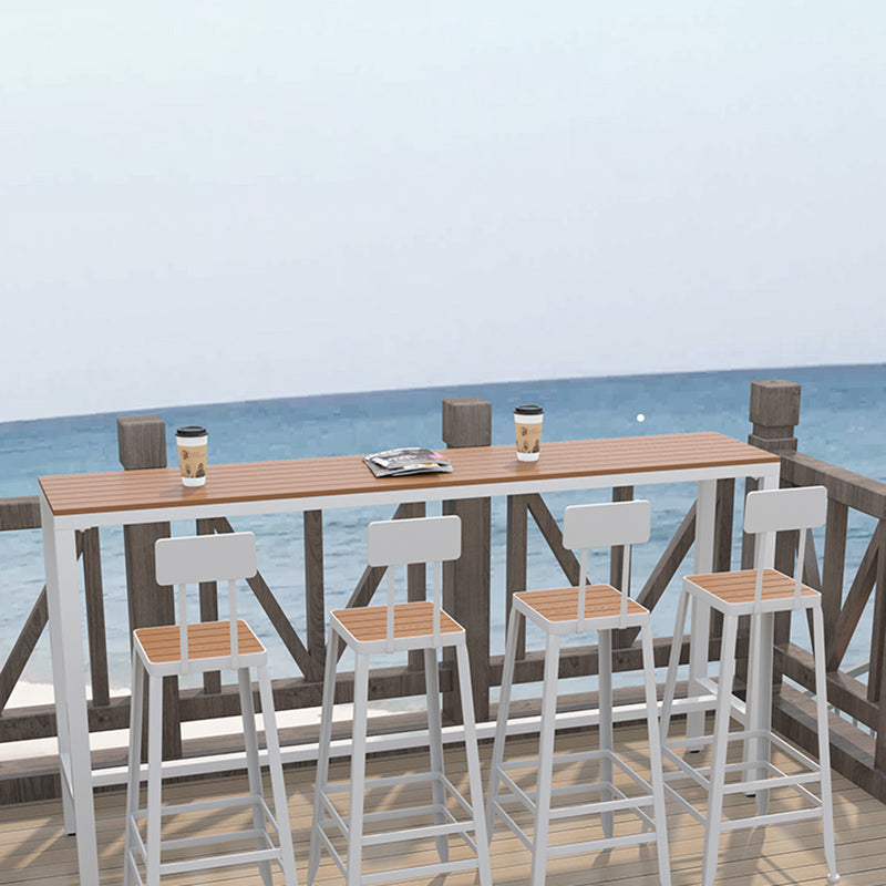 Industrial Counter Height Dining Table Trestle Bar Dining Table