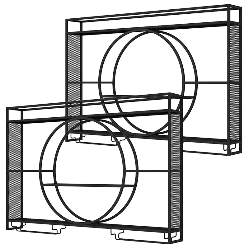 Metal Wine Holder Rack Contemporary Wall Mounted Wine Rack Kit without Light