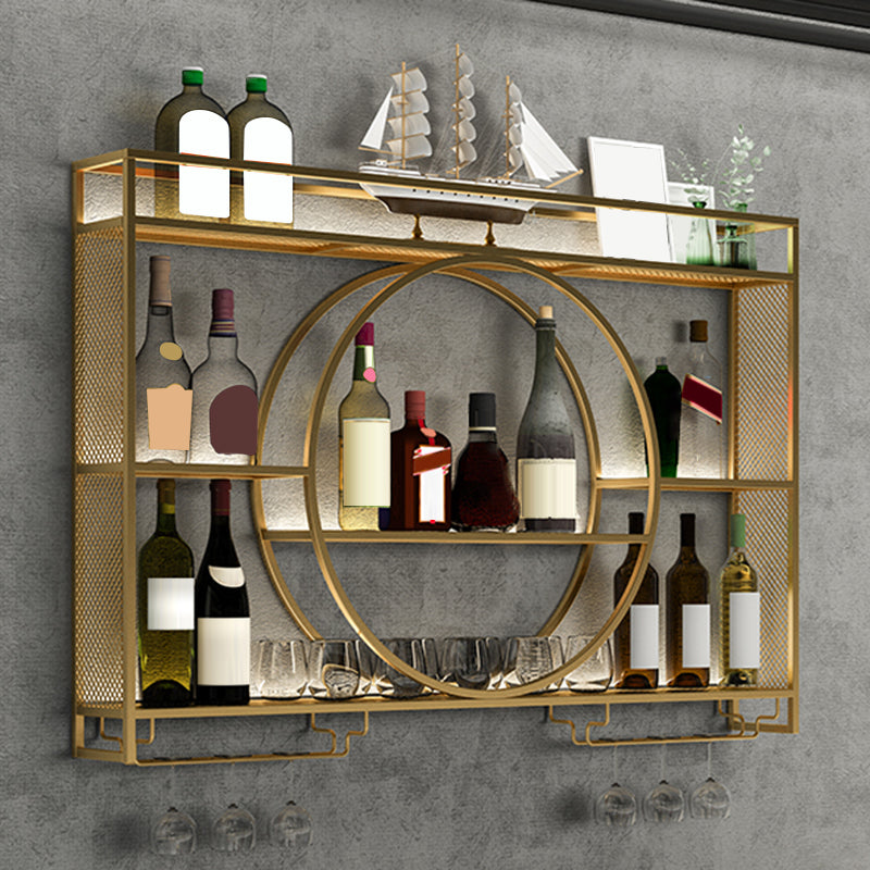 Metal Wine Holder Rack Contemporary Wall Mounted Wine Rack Kit without Light