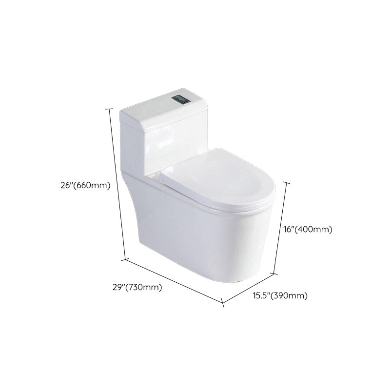 Traditional 1-Piece Toilet Bowl Floor Mounted White Urine Toilet for Bathroom