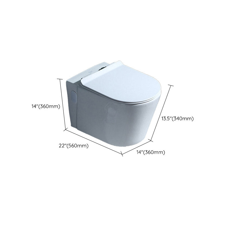 Modern Concealed Tank Toilet Skirted Ceramic Wall Hung Flush Toilet with Seat