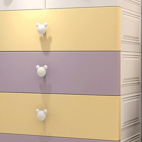 Contemporary Plastic Storage Cabinet Matte Finish Bedroom Cabinet