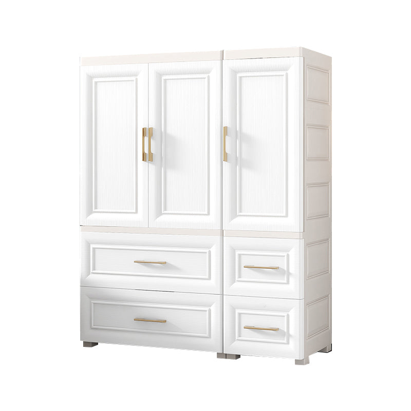 Contemporary White Storage Cabinet Bedroom Plastic Cabinet with Drawers