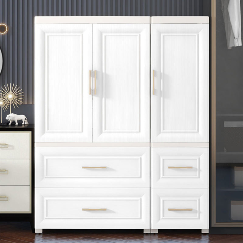 Contemporary White Storage Cabinet Bedroom Plastic Cabinet with Drawers