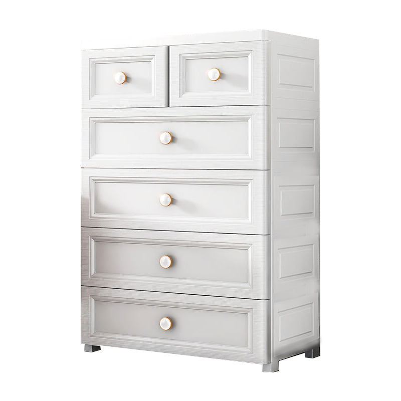 Plastic Contemporary Bedroom Cabinet Matte Finish Storage Cabinet with Drawers