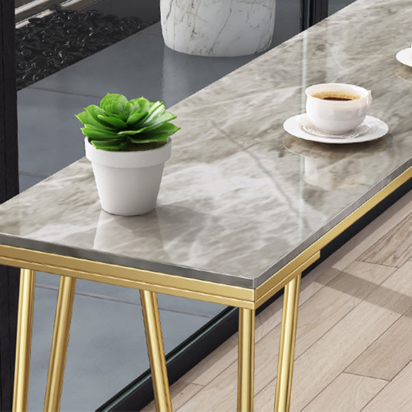 Glam Rectangular Counter Height Pub Set 1/4 Pieces Table and Stool Set