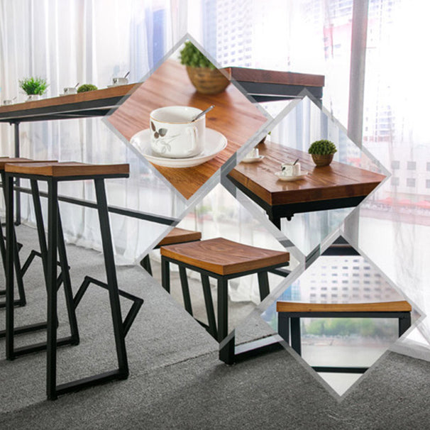 Solid Wood Table and Stool Set 1/2/7 Pieces Counter Height Pub Set