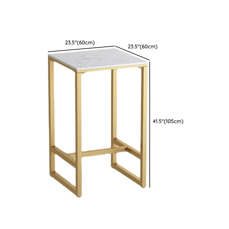 Glam Pub Table Set 1/3/5 Pieces Faux Marble Bar Table with Stools