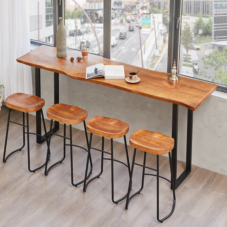 Rectangular Pub Table Set 1/4/5 Pieces Solid Wood Pub Dining Set