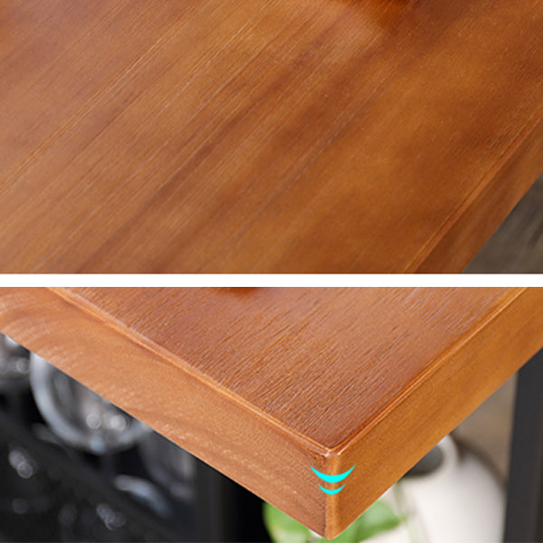 Modern Bar Table Set 1/7 Pieces Solid Wood Counter Table with Upholstered Stools