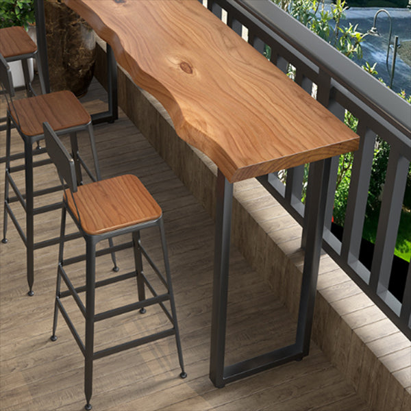 Contemporary Solid Wood Bar Set 1/2/4 Pieces Rectangle Pub Dining Set for Indoor