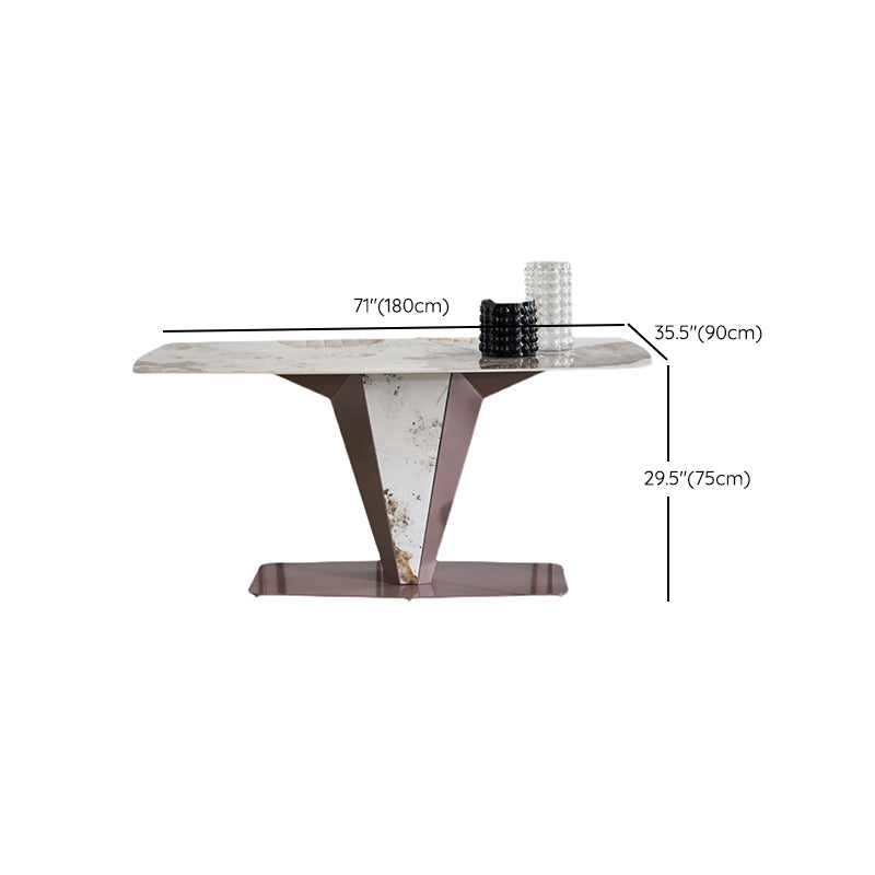 Glossy White Dining Table Set 1/4/5 Pieces Metal Base Table with Leather Chairs