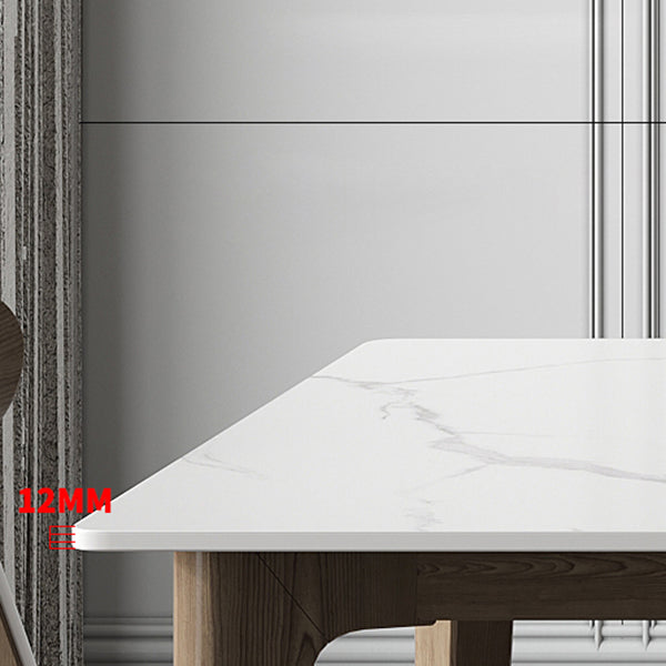 Modern 1/4/5/7 Pieces Furniture Stone Rectangle Dining Table Set in White