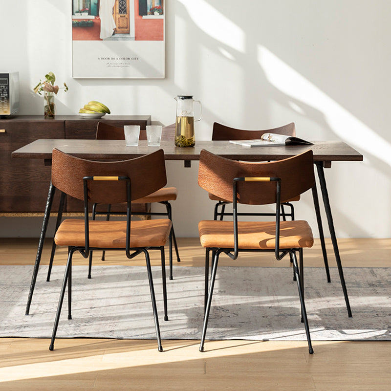 Industrial Dining Set 1/5/6/7 Pcs Solid Wood Dining Table and Armless Chairs