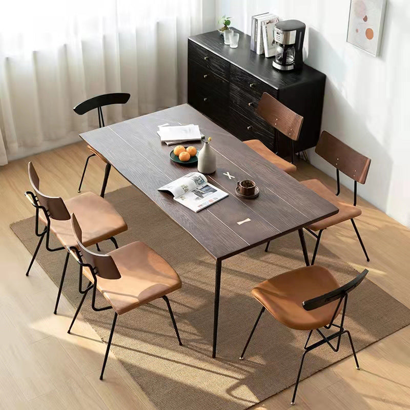 Industrial Dining Set 1/5/6/7 Pcs Solid Wood Dining Table and Armless Chairs