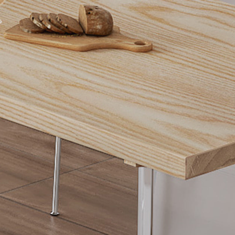 Industrial 1/2/5 Pieces Furniture Solid Wood Rectangle Dining Chairs Set in Natural