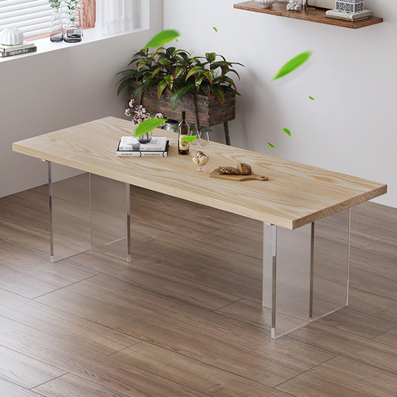 Industrial 1/2/5 Pieces Furniture Solid Wood Rectangle Dining Chairs Set in Natural