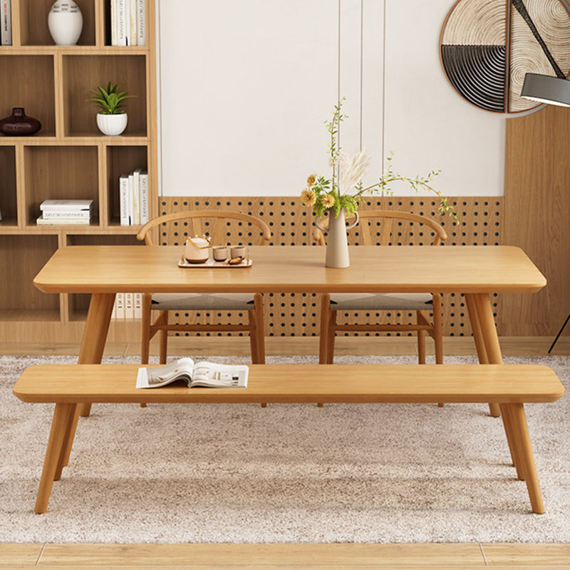 Modern Dining Set 1/4/5/6/7 Pcs Rectangle Solid Wood Dining Table and Armless Chairs