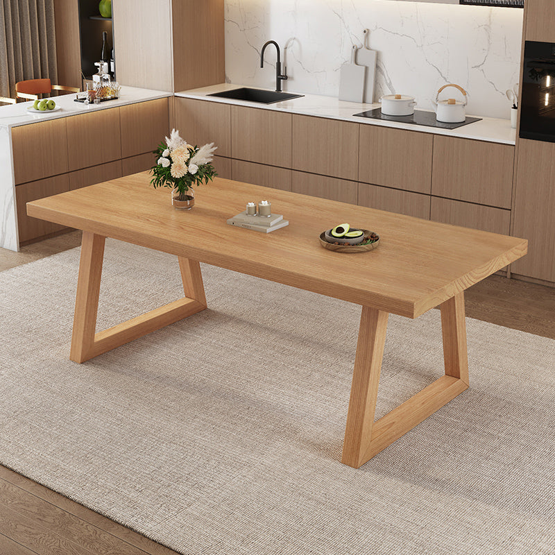 Modern Dining Set 1/3/4/5/6/7 Pcs Solid Wood Dining Table and Chairs in Natural