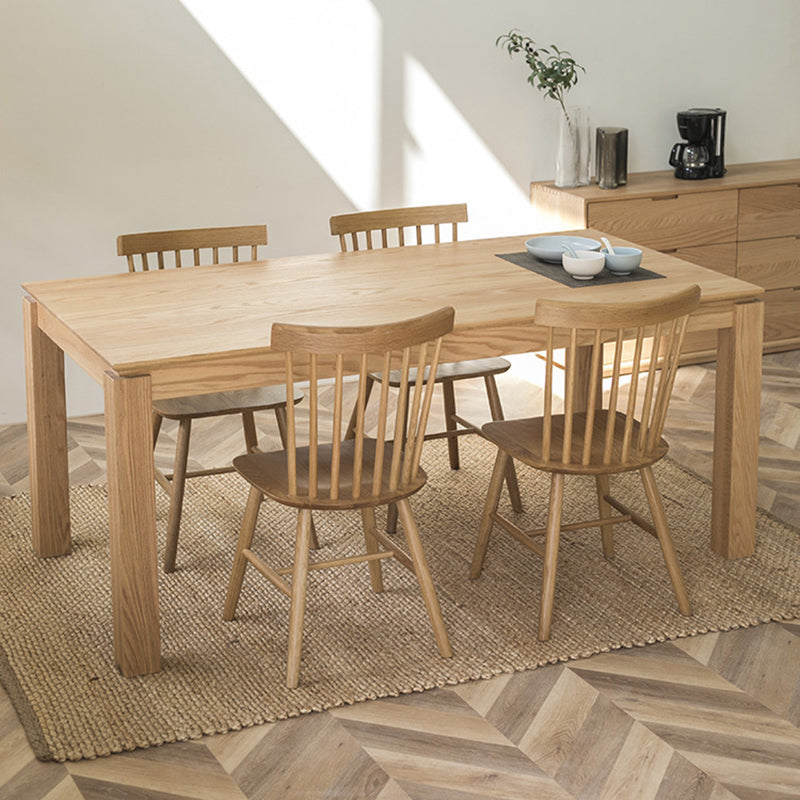 Contemporary 1/4/5 Pieces Furniture Rectangle Solid Wood Dining Set in Natural