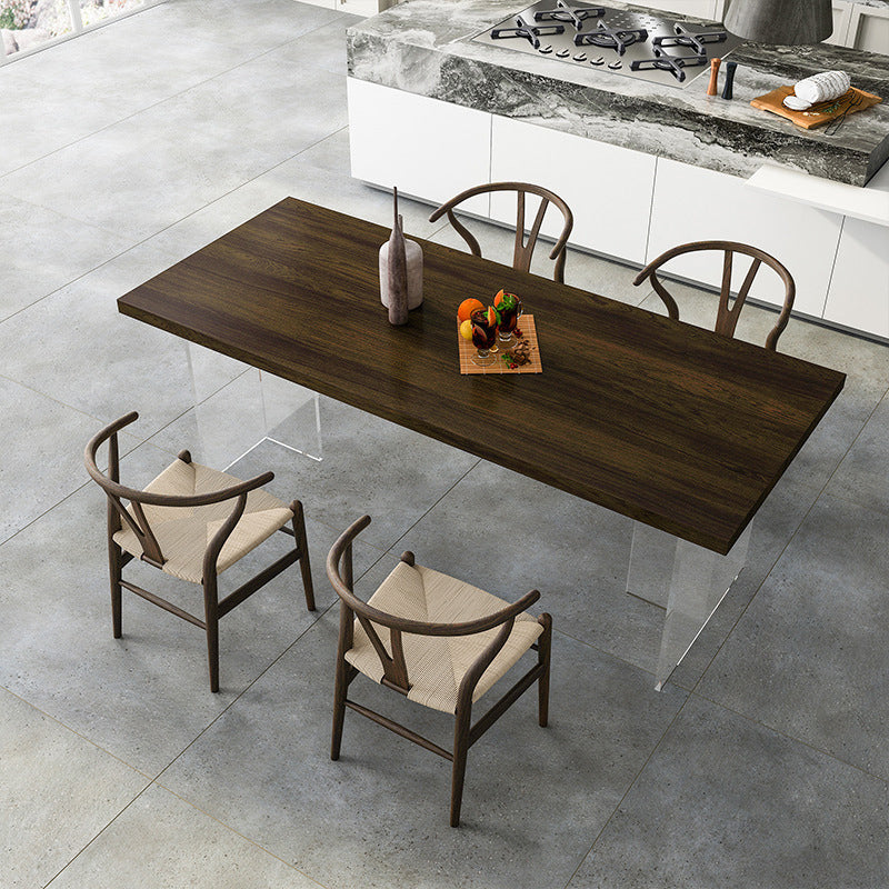 Traditional 1/2/5 Pieces Furniture Solid Wood Rectangle Dining Table Set for Home