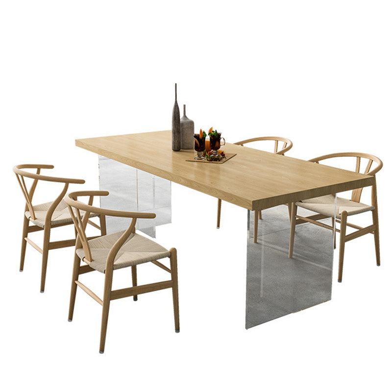 Traditional 1/2/5 Pieces Furniture Solid Wood Rectangle Dining Table Set for Home