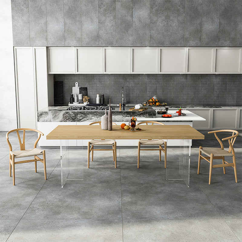 Traditional 1/2/5 Pieces Furniture Solid Wood Rectangle Dining Table Set for Home