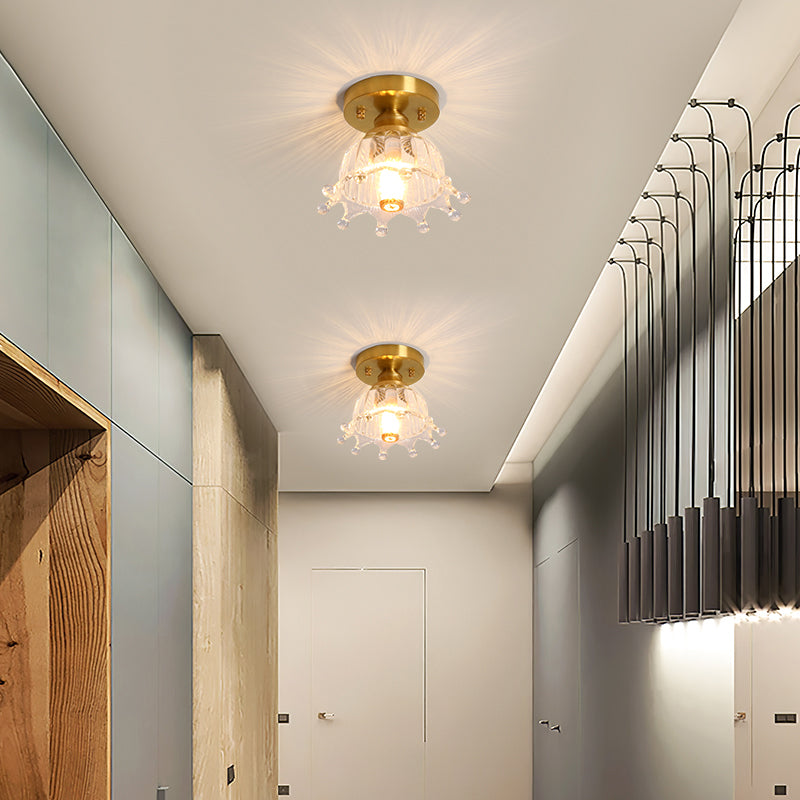 Nordic Style 1-Light Ceiling Lamp Glass Shade Ceiling Light for Living Room