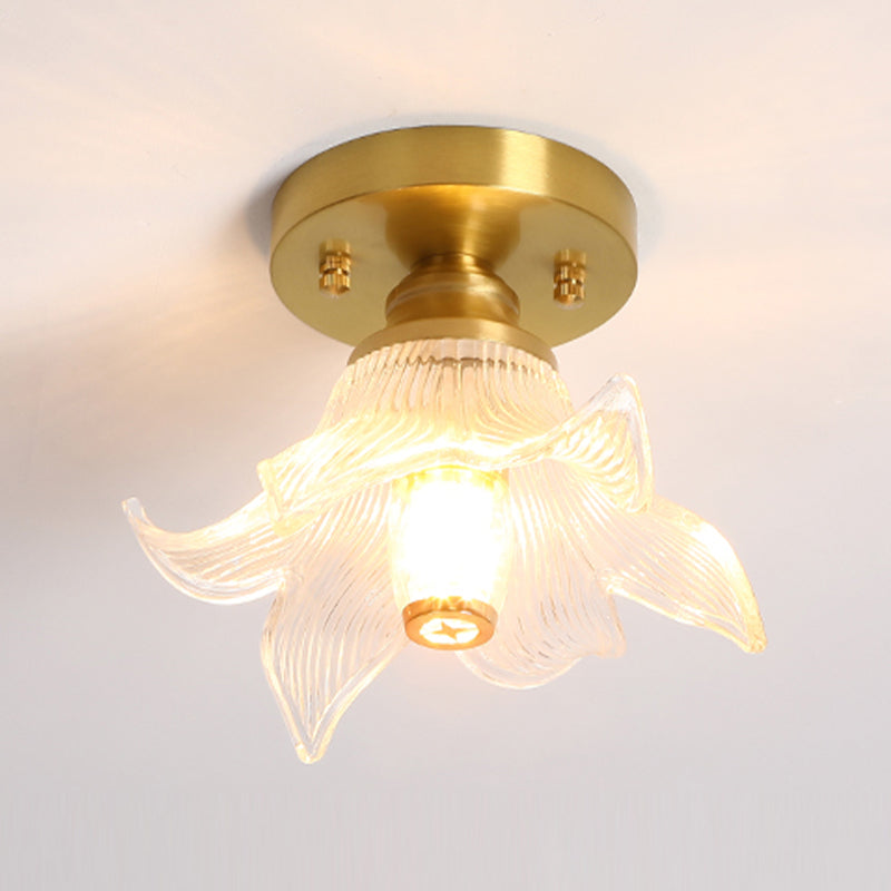 Nordic Style 1-Light Ceiling Lamp Glass Shade Ceiling Light for Living Room