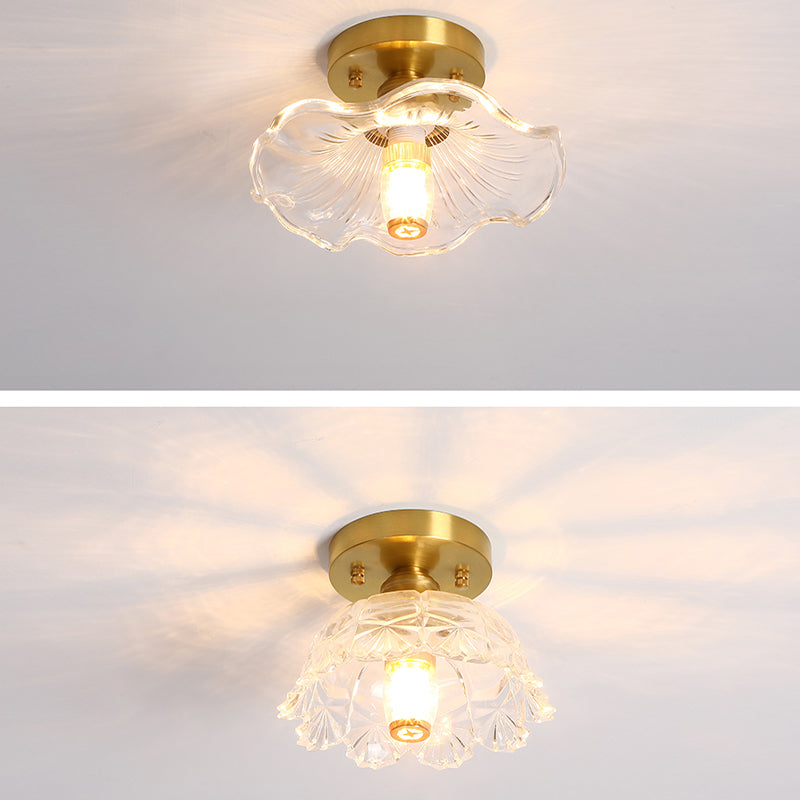 Nordic Style 1-Light Ceiling Lamp Glass Shade Ceiling Light for Living Room