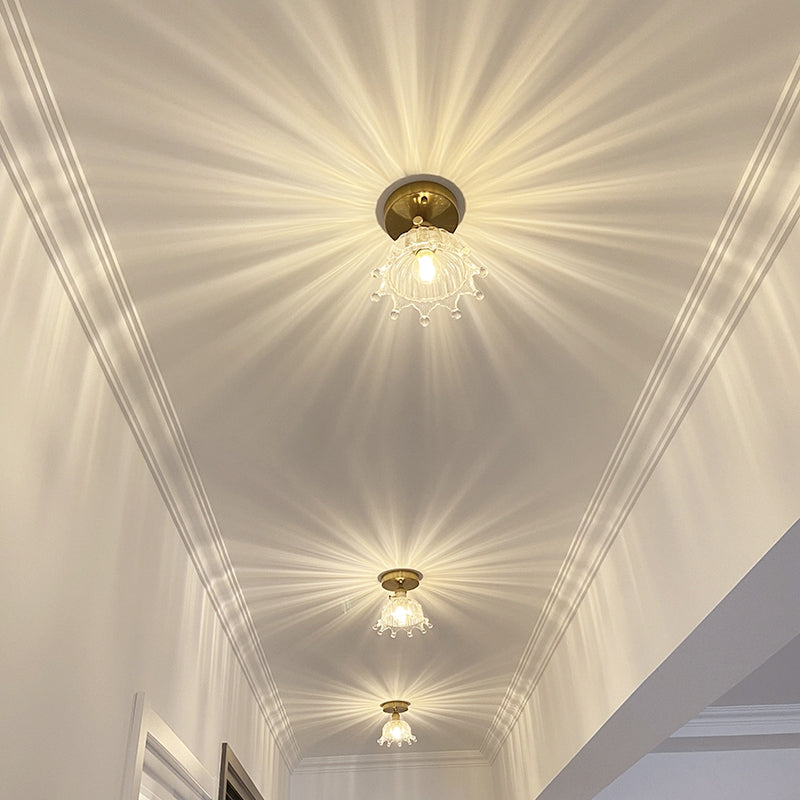 Nordic Style 1-Light Ceiling Lamp Glass Shade Ceiling Light for Living Room