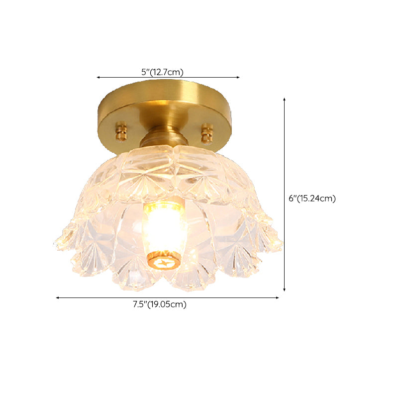 Nordic Style 1-Light Ceiling Lamp Glass Shade Ceiling Light for Living Room