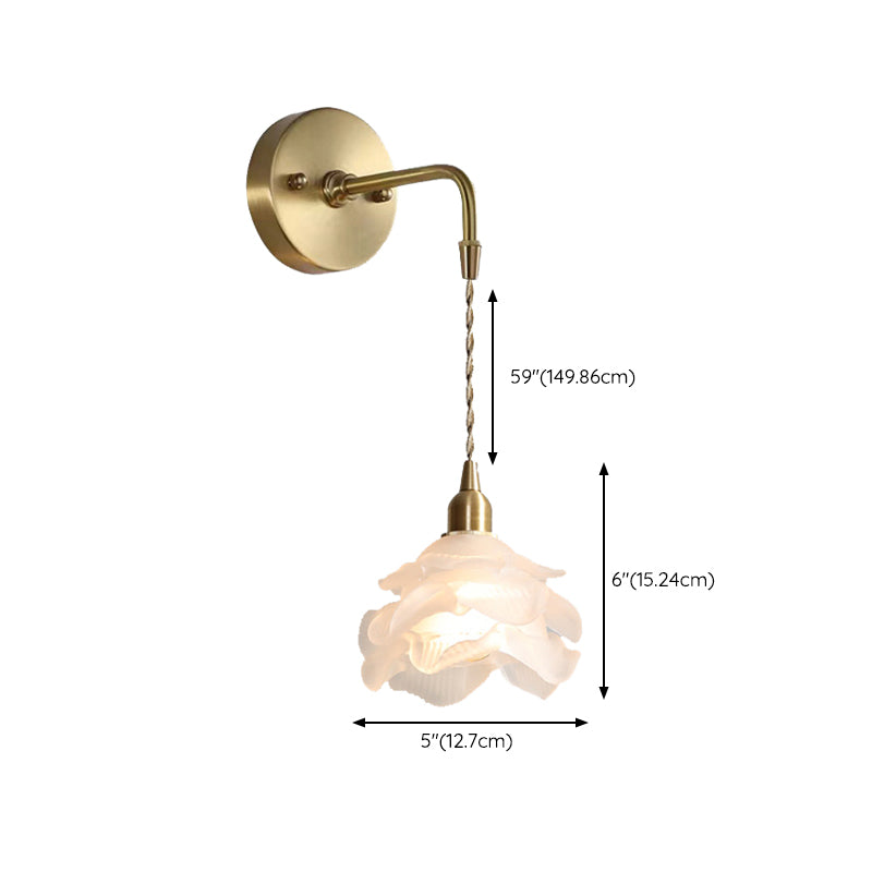 Flower Wall Light Sconces Modern Glass 1 Light Wall Mounted Lamp for Bedroom