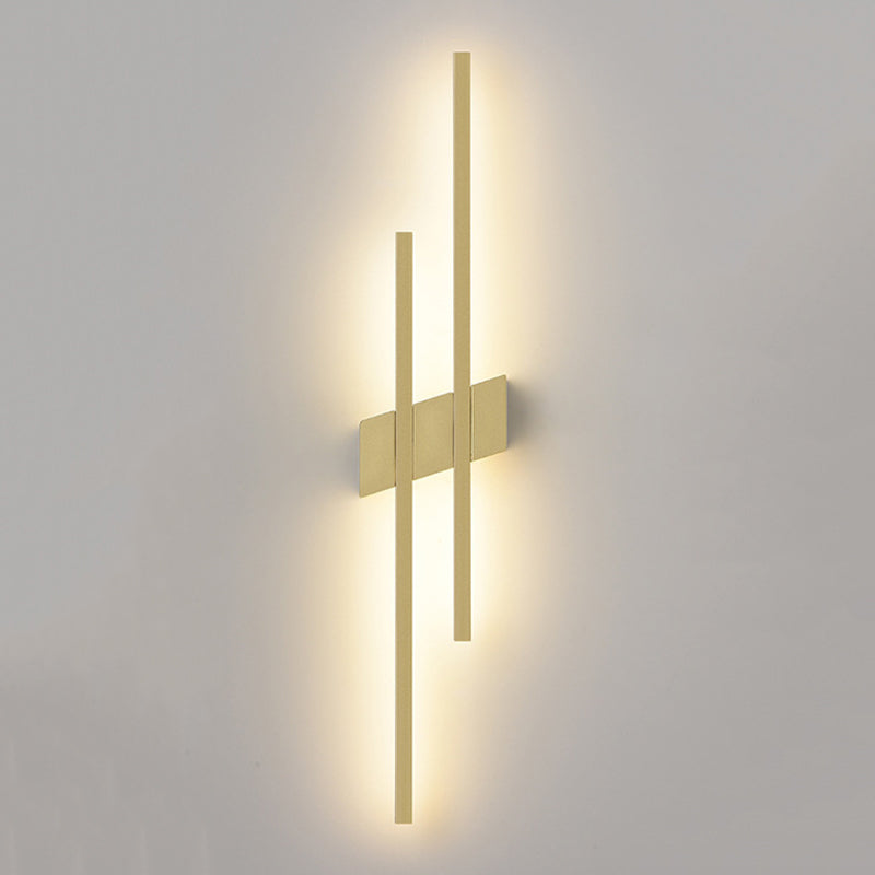 Minimalism Brass Wall Sconce Linear LED Sconce Lighting for Living Room