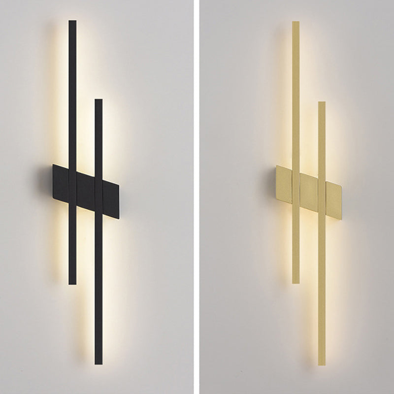 Minimalism Brass Wall Sconce Linear LED Sconce Lighting for Living Room