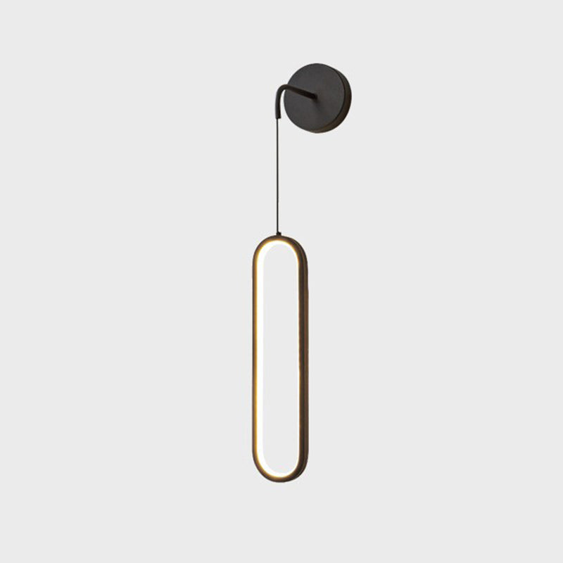 Minimalism LED Wall Sconce Oval Brass Sconce Lighting for Bedroom