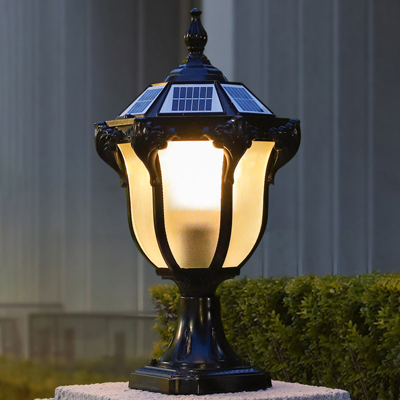 Nordic Style Aluminum Outdoor Light Solar Energy Pillar Lamp for Outdoor