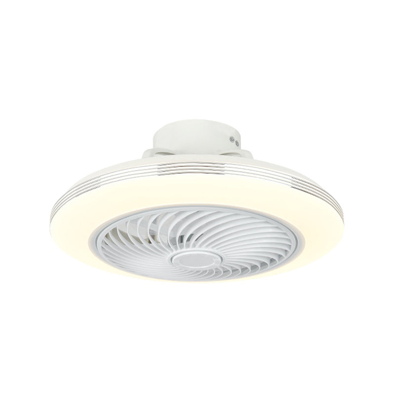 1 - Light LED Ceiling Fan Plastic and Acrylic in White Fan Fixture