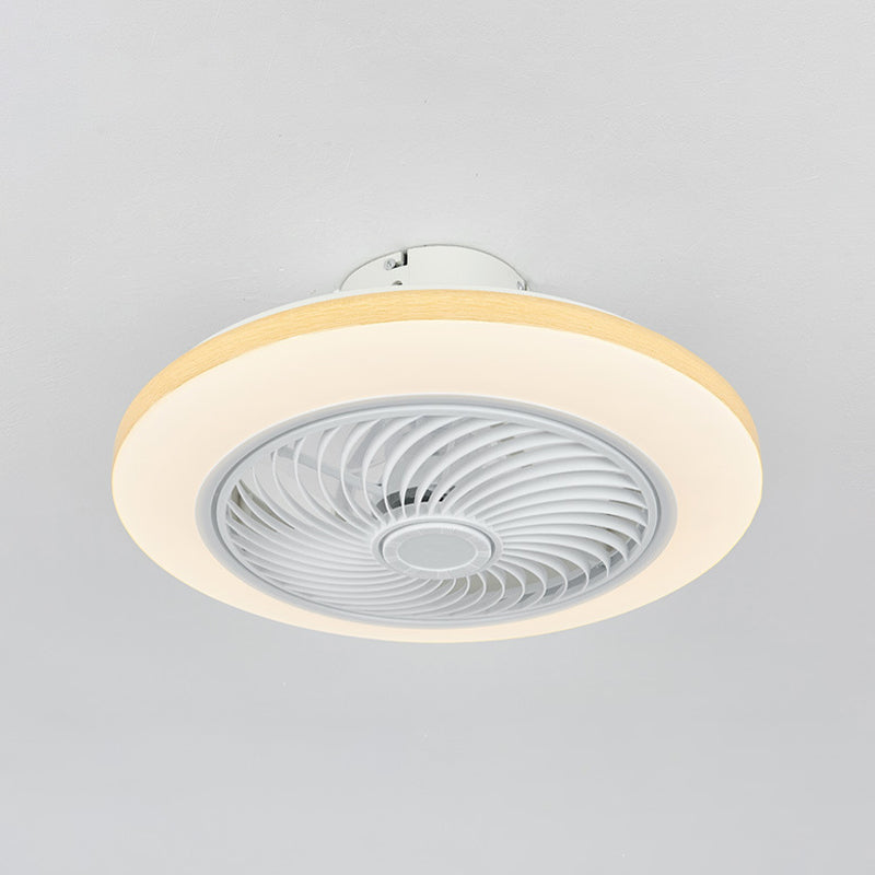 1 - Light LED Ceiling Fan Plastic and Acrylic in White Fan Fixture