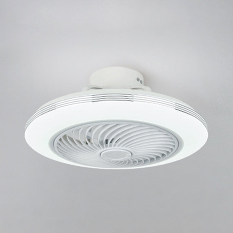 1 - Light LED Ceiling Fan Plastic and Acrylic in White Fan Fixture