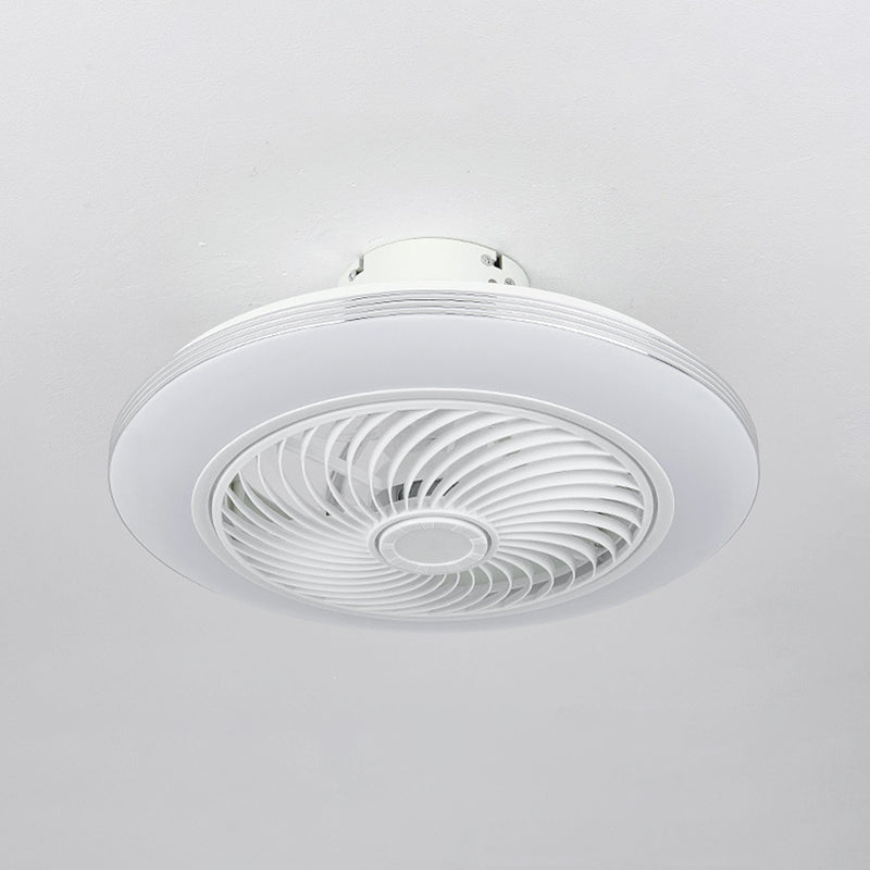 1 - Light LED Ceiling Fan Plastic and Acrylic in White Fan Fixture