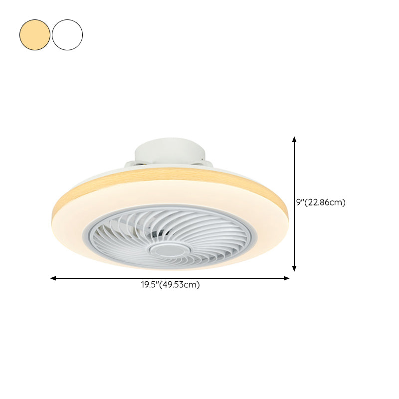 1 - Light LED Ceiling Fan Plastic and Acrylic in White Fan Fixture