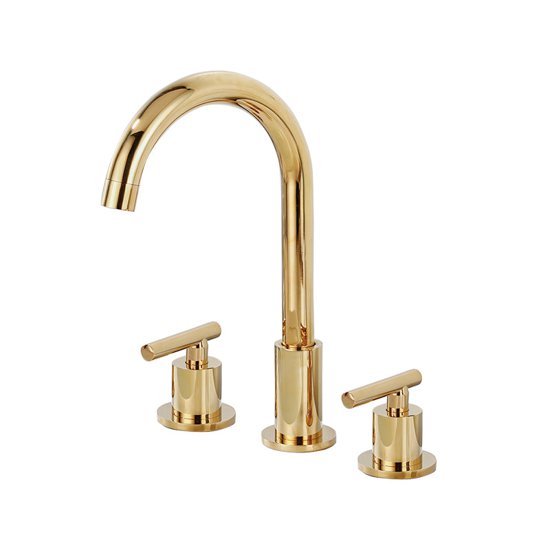 High-Arc Sink Faucet 3 Hole Lever Handle Bathroom Faucet with Water Hose