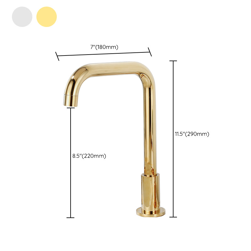 High-Arc Sink Faucet 3 Hole Lever Handle Bathroom Faucet with Water Hose