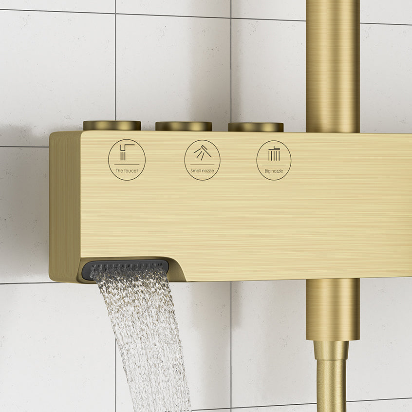 Shower System Trim Lever Hand Square Massage Jet Shower Combo