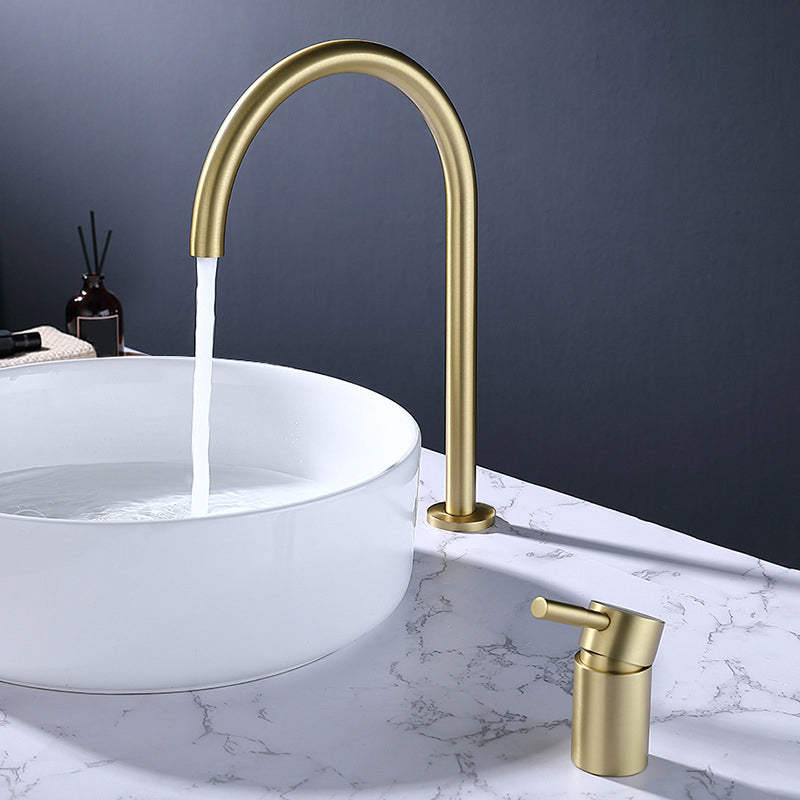 Single Handle Basin Faucet Circular Luxury Vanity Sink Faucet for Bathroom