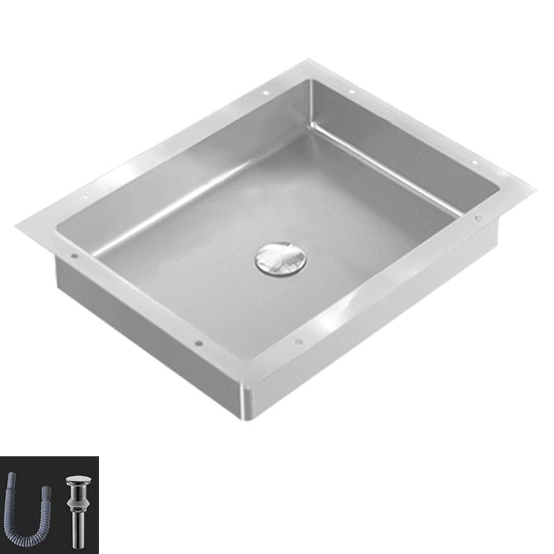 Modern Bathroom Sink Metal Rectangular Drop-in Bathroom Sink with Pop-Up Drain