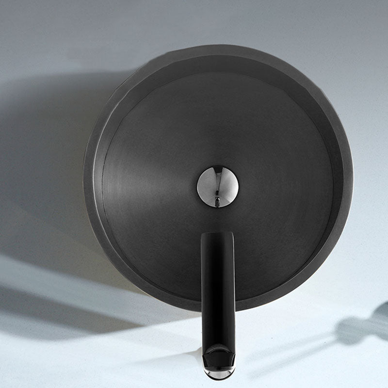 Contemporary Bathroom Sink Metal Round Vessel Bathroom Sink with Pop-Up Drain