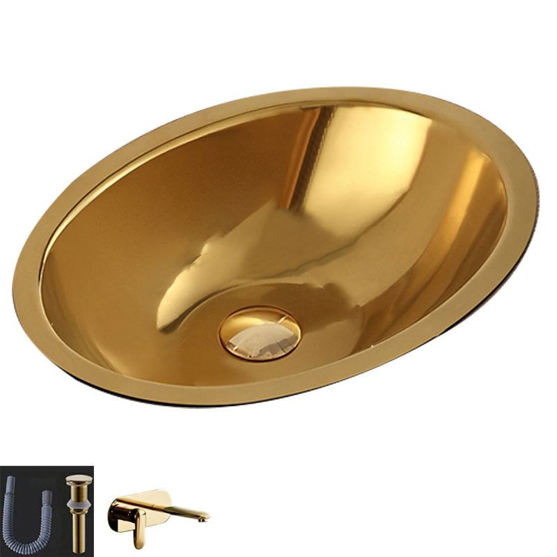Contemporary Bathroom Sink Metal Rectangular Drop-in Bathroom Sink with Pop-Up Drain