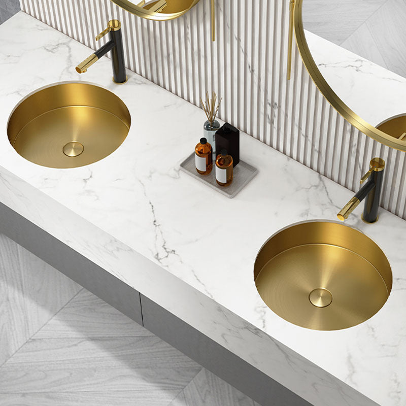 Contemporary Bathroom Sink Metal Rectangular Drop-in Bathroom Sink with Pop-Up Drain
